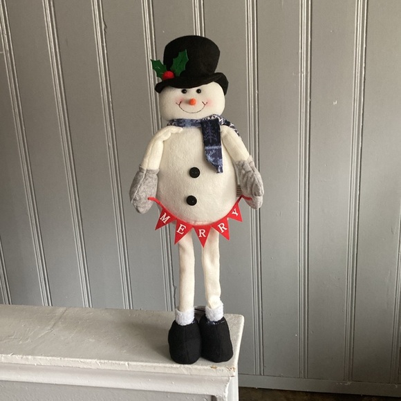NWT- 24” Absolutely Precious- Holiday Snowman ⛄️ Decoration w/ MERRY Banner - Picture 12 of 15
